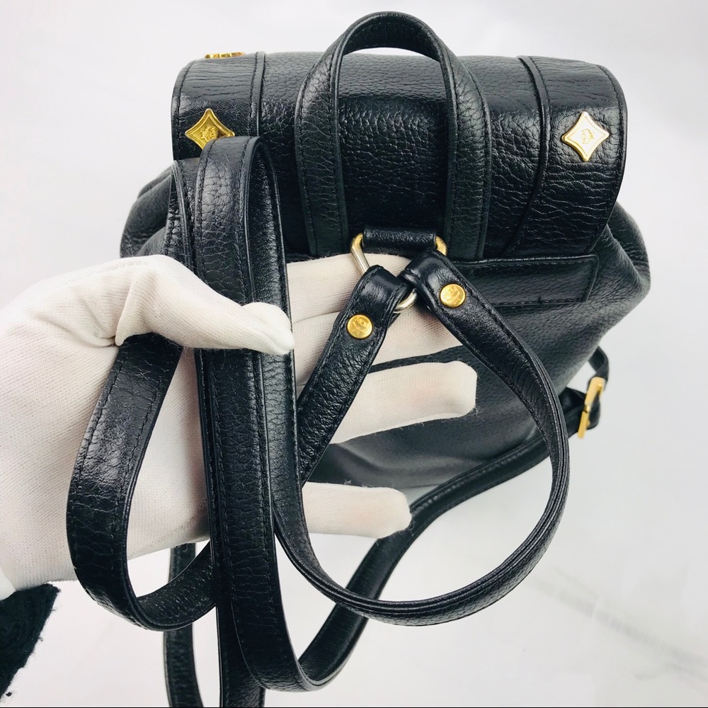 Authentic MCM Black Leather Mini Backpack - Picture 3 of 8